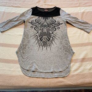 Harley-Davidson Gray/Black Tunic Top